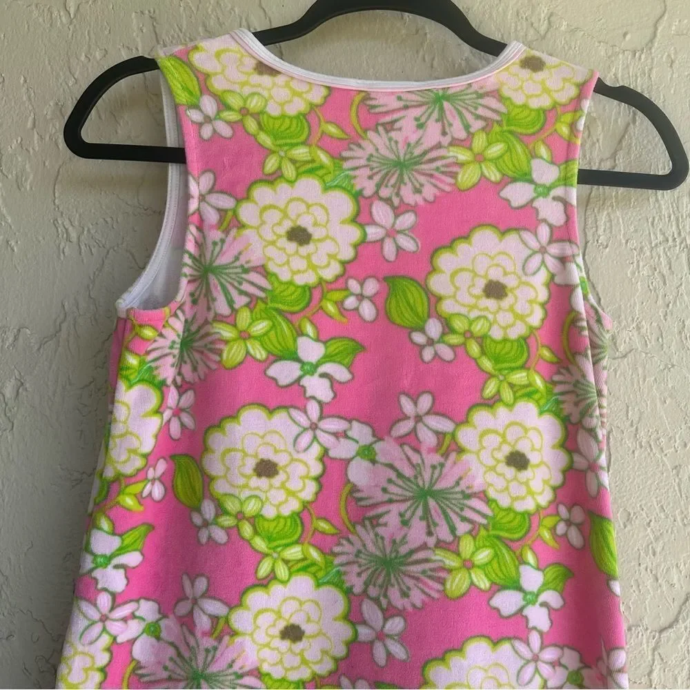 LILLY PULITZER Terry Cover Up Girls XL 12-14‎ Floral Sleeveless Pullover